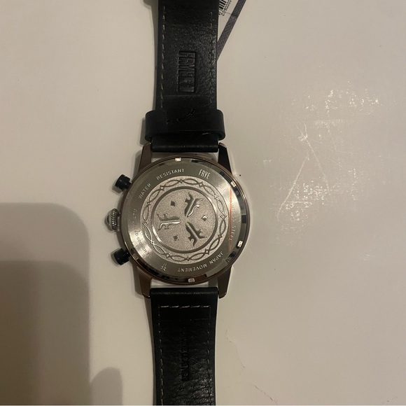 FRYE Men's GRAHAM Stainless Steel Japanese Quartz Leather Strap, Black/Brown - Picture 5 of 9